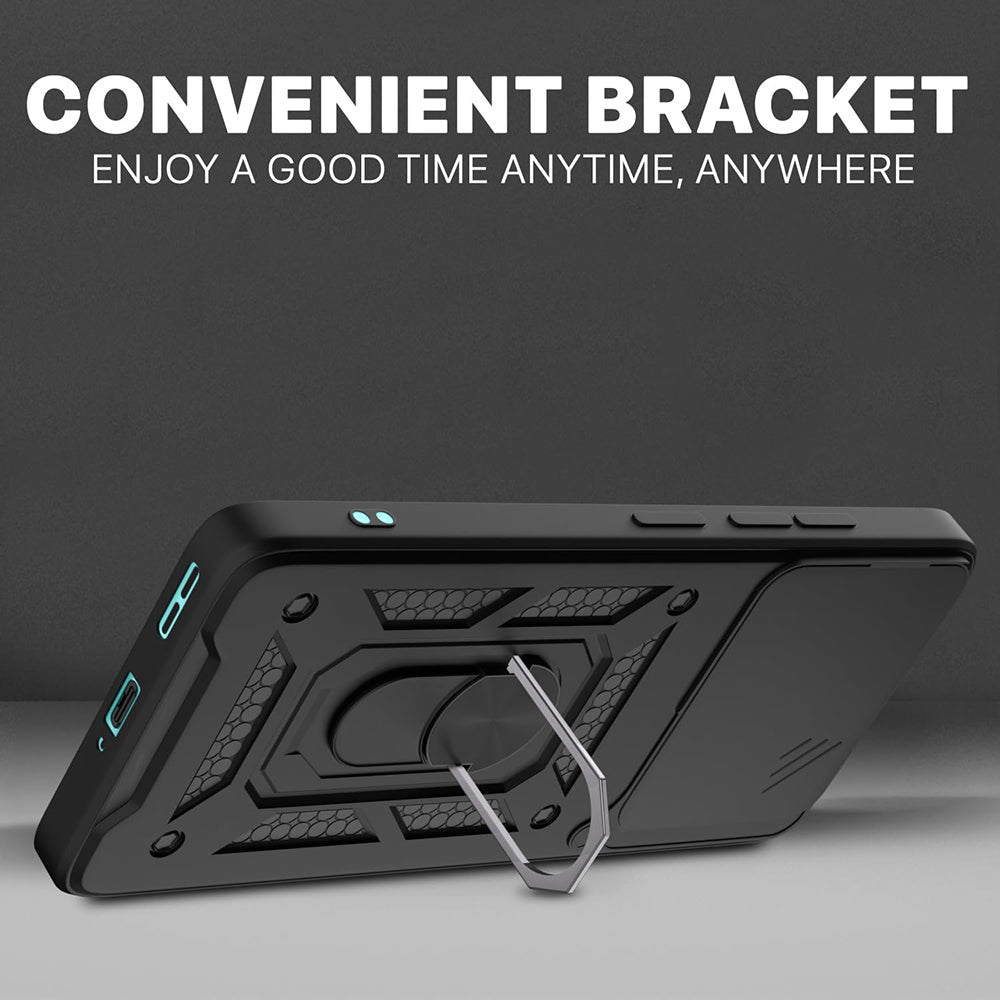 Hybrid Kickstand Sliding Camera Lens Ring Holder Case for Motorola Moto Edge 60 5G / Edge 60 Fusion 5G