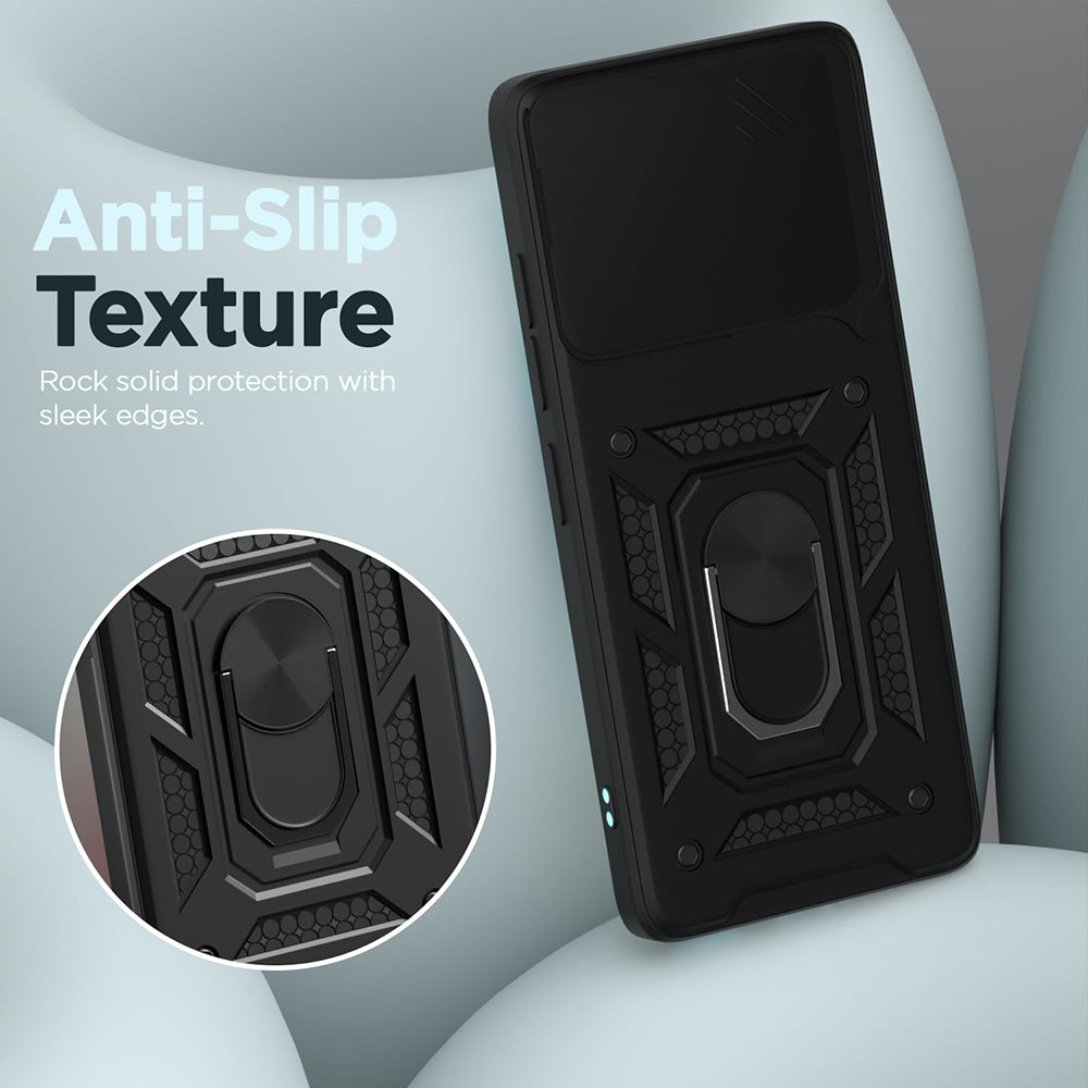 Hybrid Kickstand Sliding Camera Lens Ring Holder Case for Motorola Moto Edge 60 5G / Edge 60 Fusion 5G