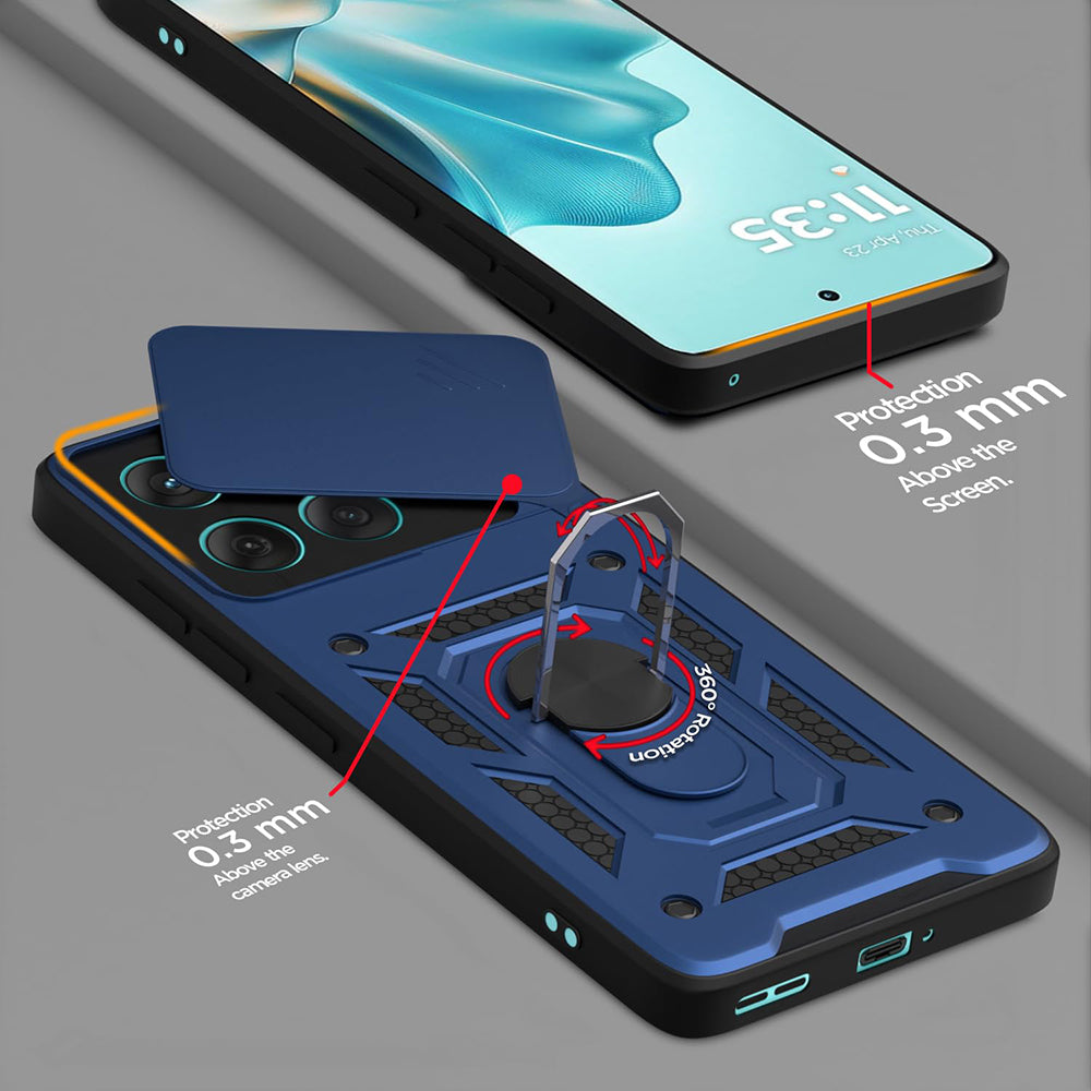 Hybrid Kickstand Sliding Camera Lens Ring Holder Case for Motorola Moto Edge 60 5G / Edge 60 Fusion 5G
