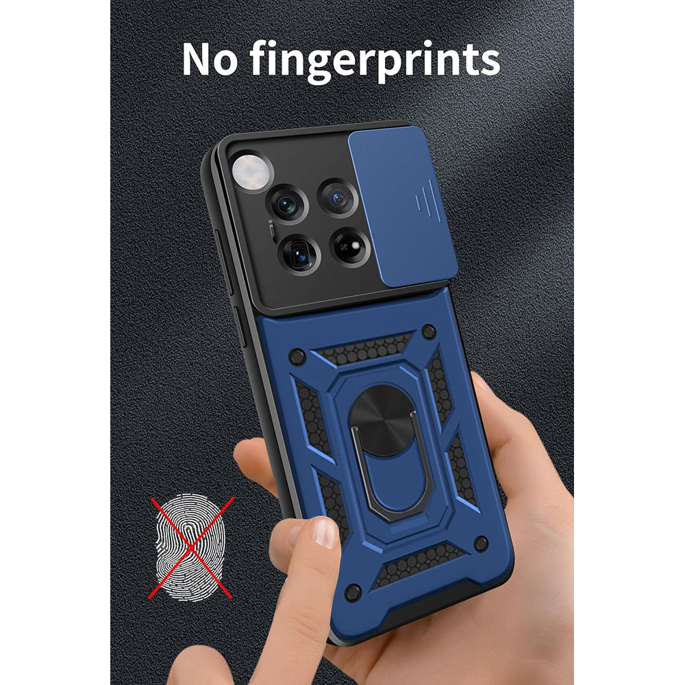 Hybrid Kickstand Sliding Camera Lens Ring Holder Case for OnePlus 12R 5G