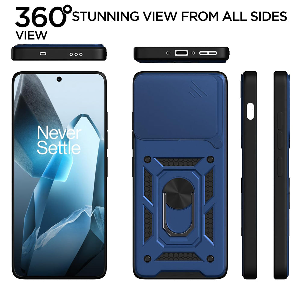 Hybrid Kickstand Sliding Camera Lens Ring Holder Case for OnePlus 13 5G