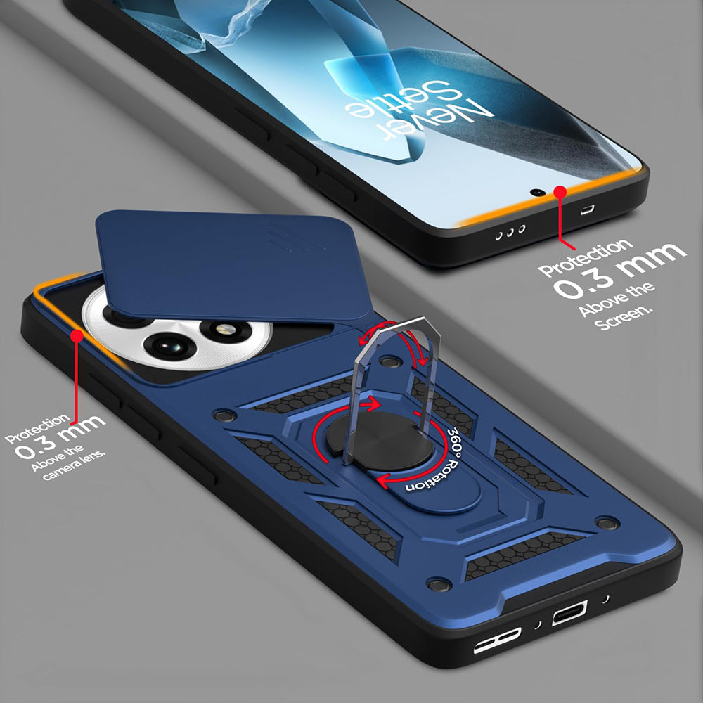 Hybrid Kickstand Sliding Camera Lens Ring Holder Case for OnePlus 13 5G