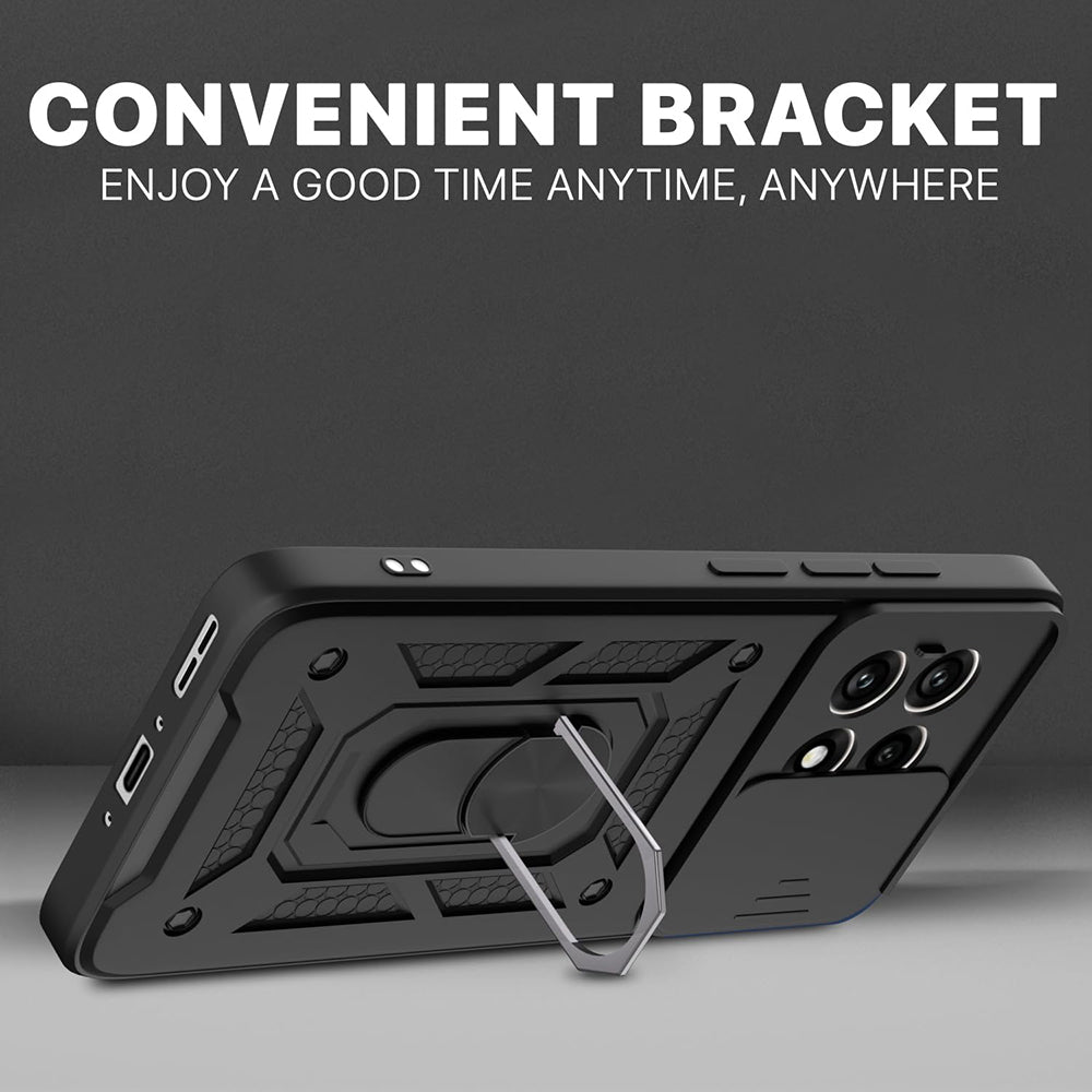 Hybrid Kickstand Sliding Camera Lens Ring Holder Case for OnePlus 13R 5G