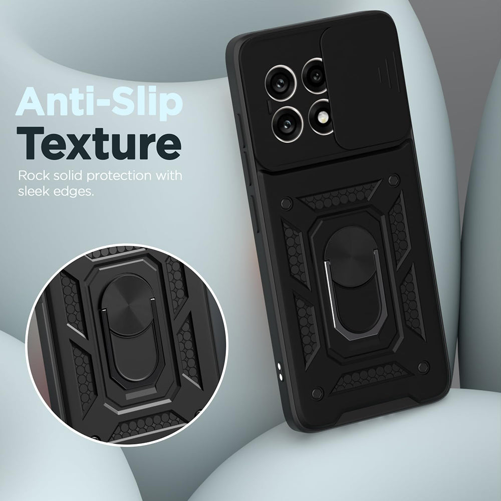 Hybrid Kickstand Sliding Camera Lens Ring Holder Case for OnePlus 13R 5G