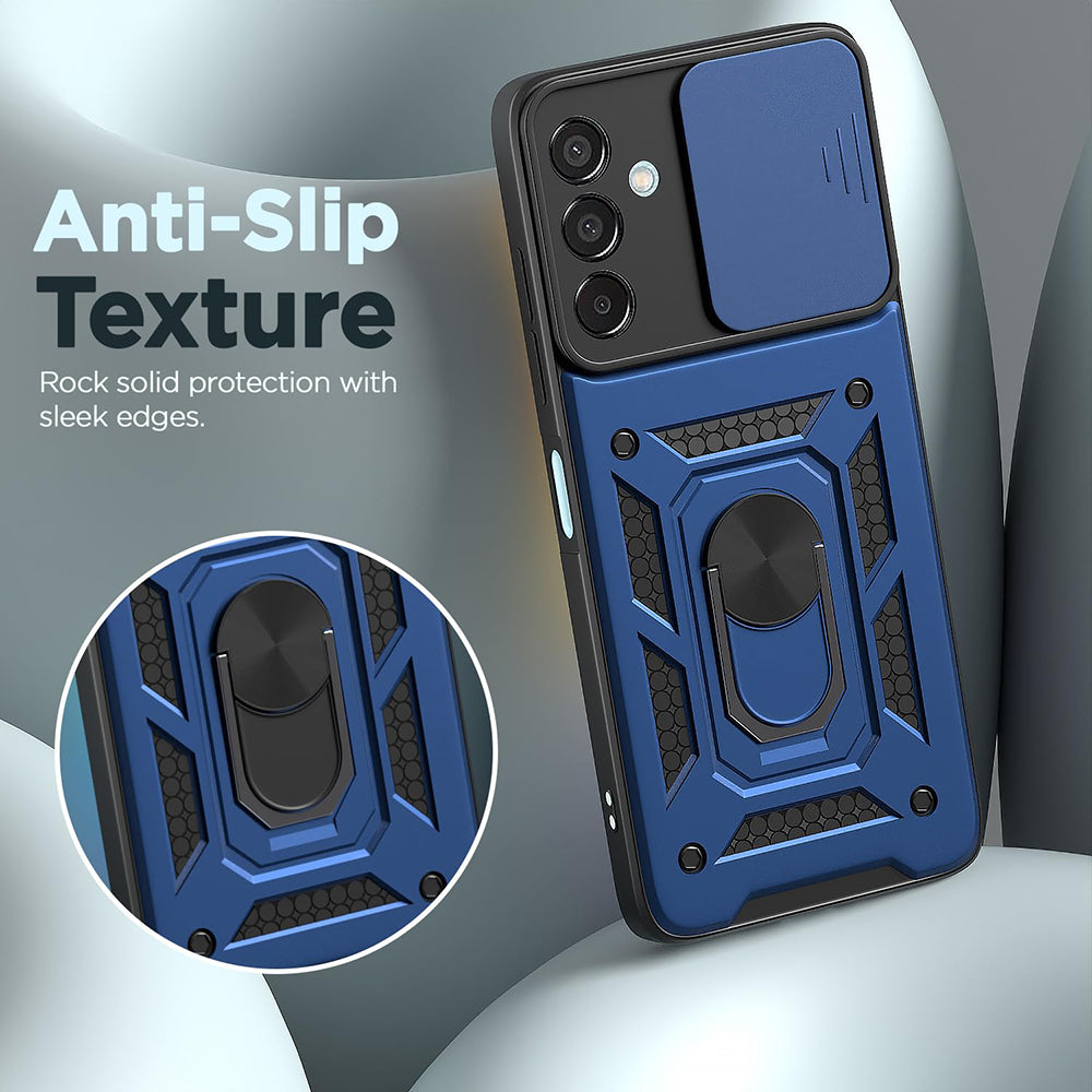 Hybrid Kickstand Sliding Camera Lens Ring Holder Case for Samsung Galaxy M35 5G