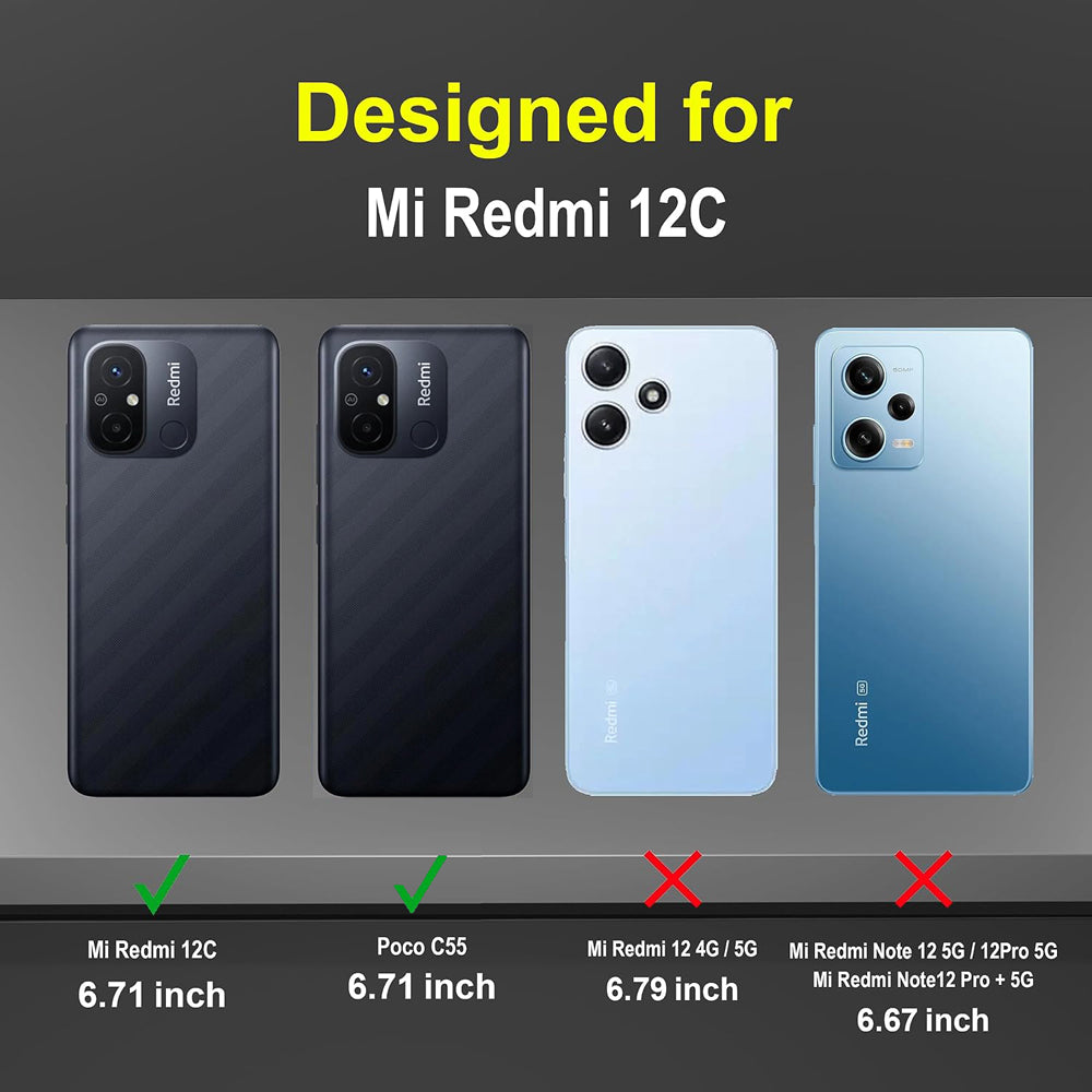 Hybrid Rugged Armor Kickstand Case for Mi Redmi 12C 4G / Poco C55 4G