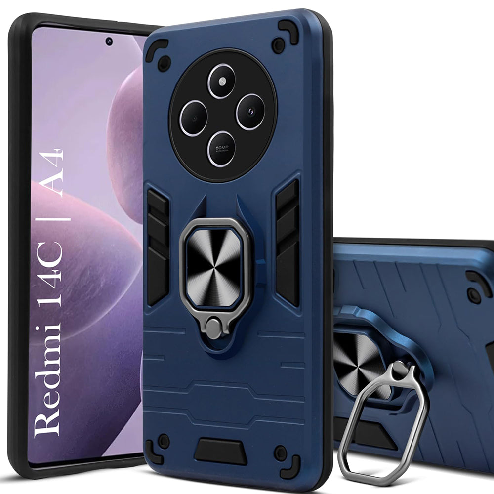 Hybrid Rugged Armor Kickstand Case for Mi Redmi A4 5G / 14C 5G / 14R 5G / Poco C75 5G