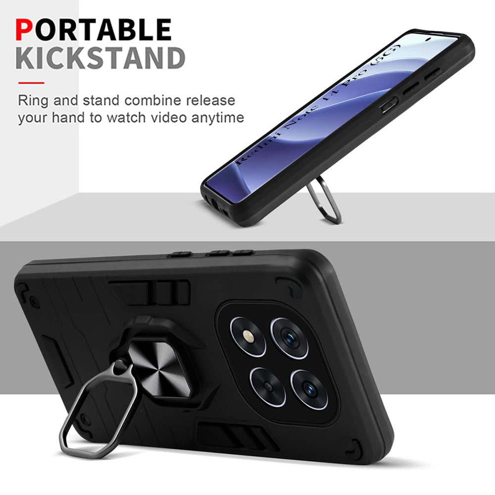 Hybrid Rugged Armor Kickstand Case for Mi Redmi Note 14 Pro 5G