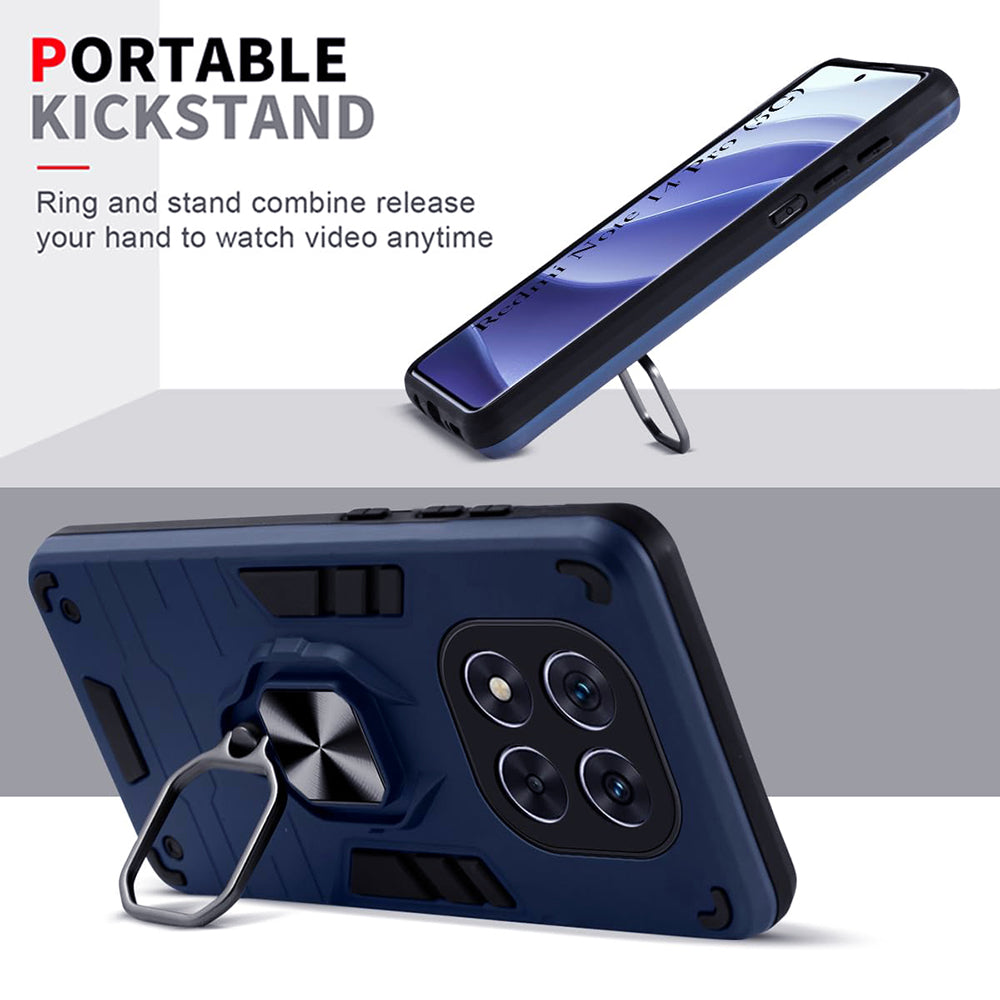 Hybrid Rugged Armor Kickstand Case for Mi Redmi Note 14 Pro Plus 5G