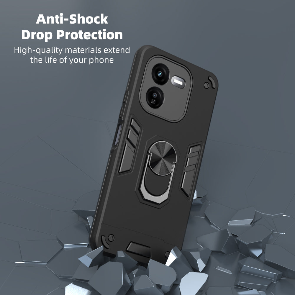 Hybrid Rugged Armor Kickstand Case for iQOO Z9x 5G / Vivo Y37 Pro 5G