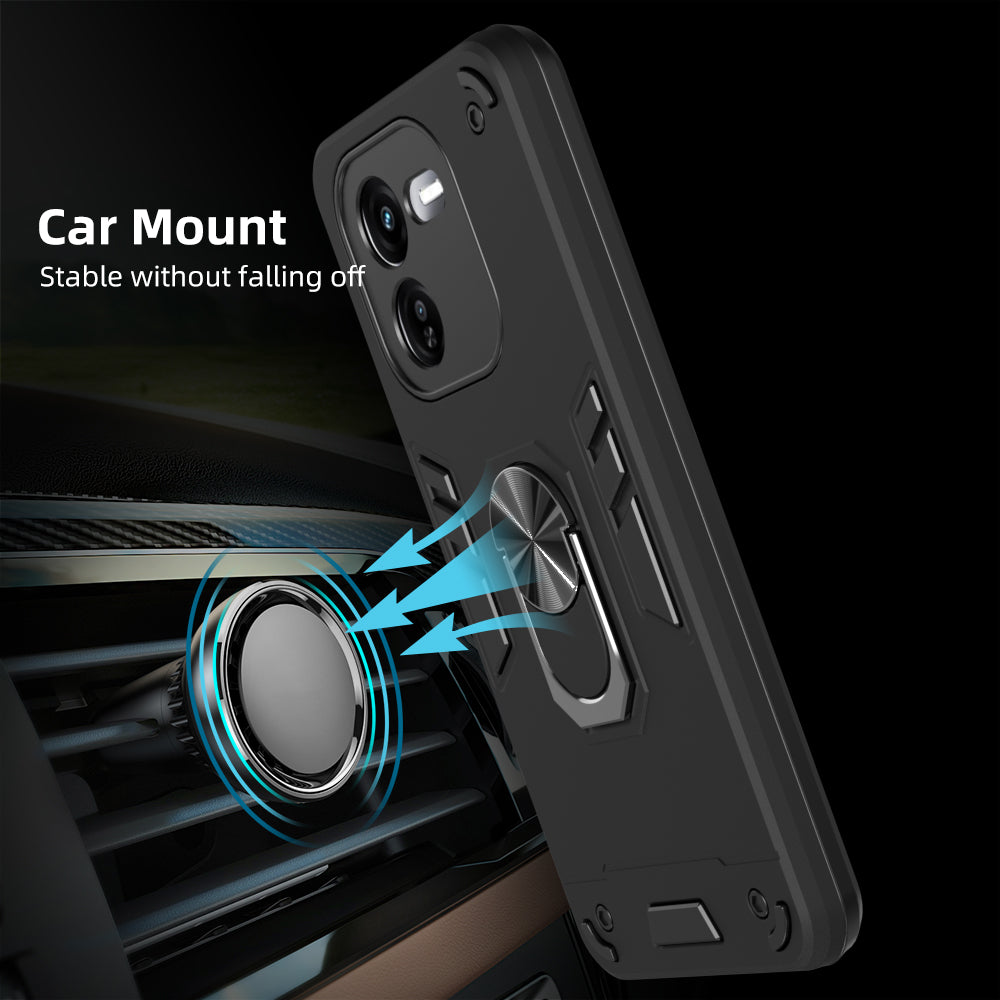 Hybrid Rugged Armor Kickstand Case for iQOO Z9x 5G / Vivo Y37 Pro 5G