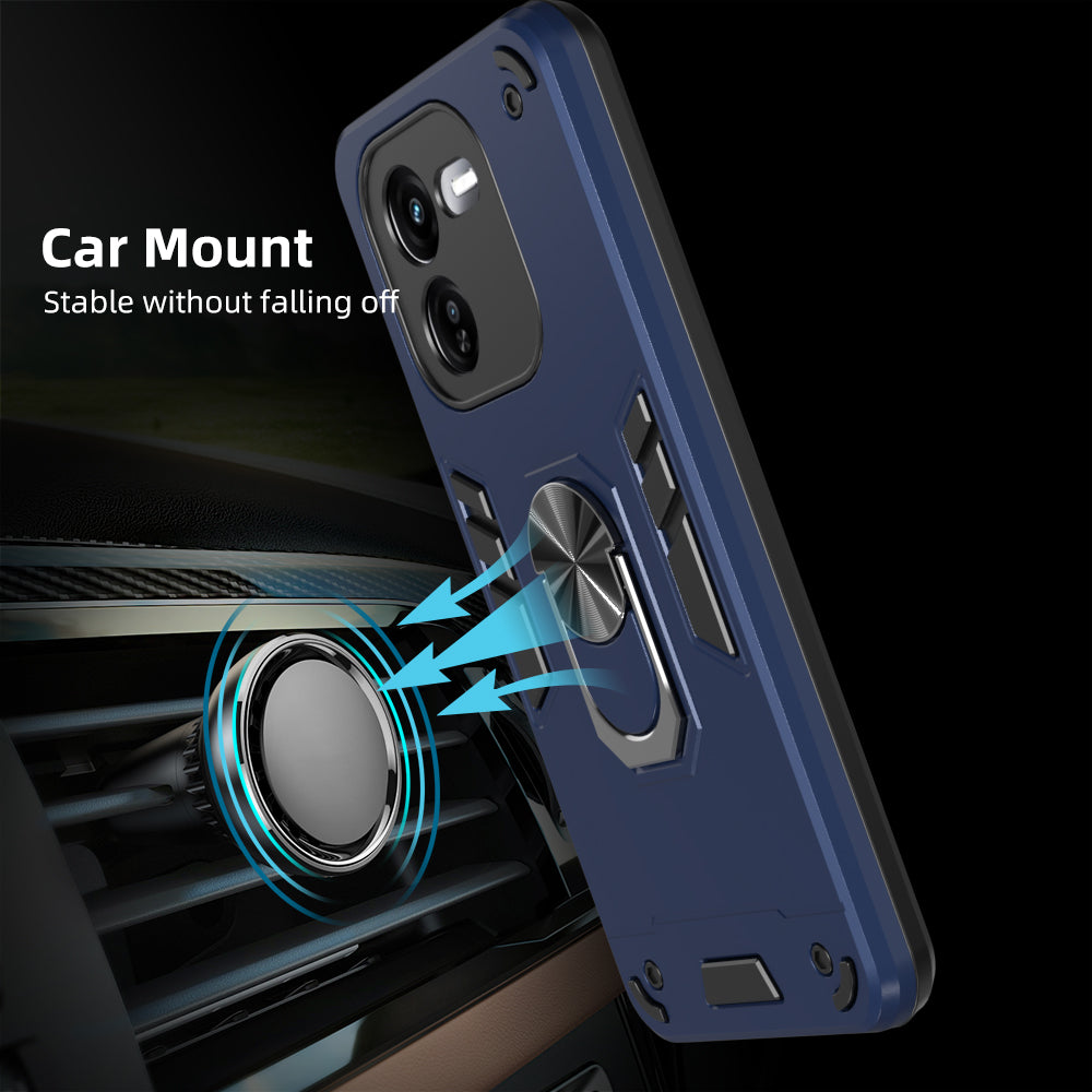 Hybrid Rugged Armor Kickstand Case for iQOO Z9x 5G / Vivo Y37 Pro 5G