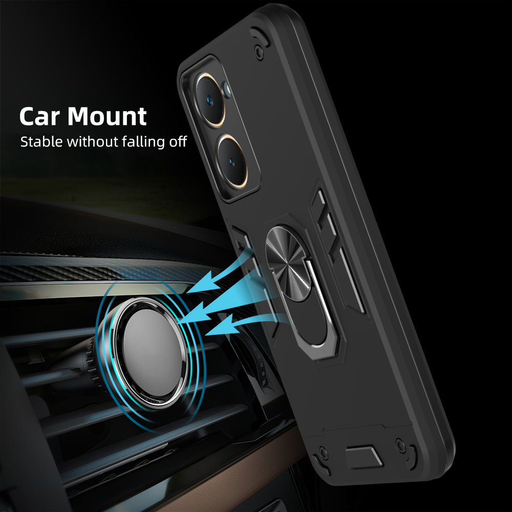 Hybrid Rugged Armor Kickstand Case for Vivo T3 Lite 5G / Y18 4G / Y18e 4G / Y28s 5G / Y28e 5G / Y03 4G / Z9 Lite 5G