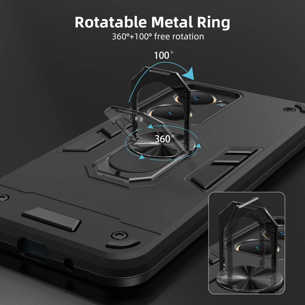 Hybrid Rugged Armor Kickstand Case for Vivo T3 Lite 5G / Y18 4G / Y18e 4G / Y28s 5G / Y28e 5G / Y03 4G / Z9 Lite 5G