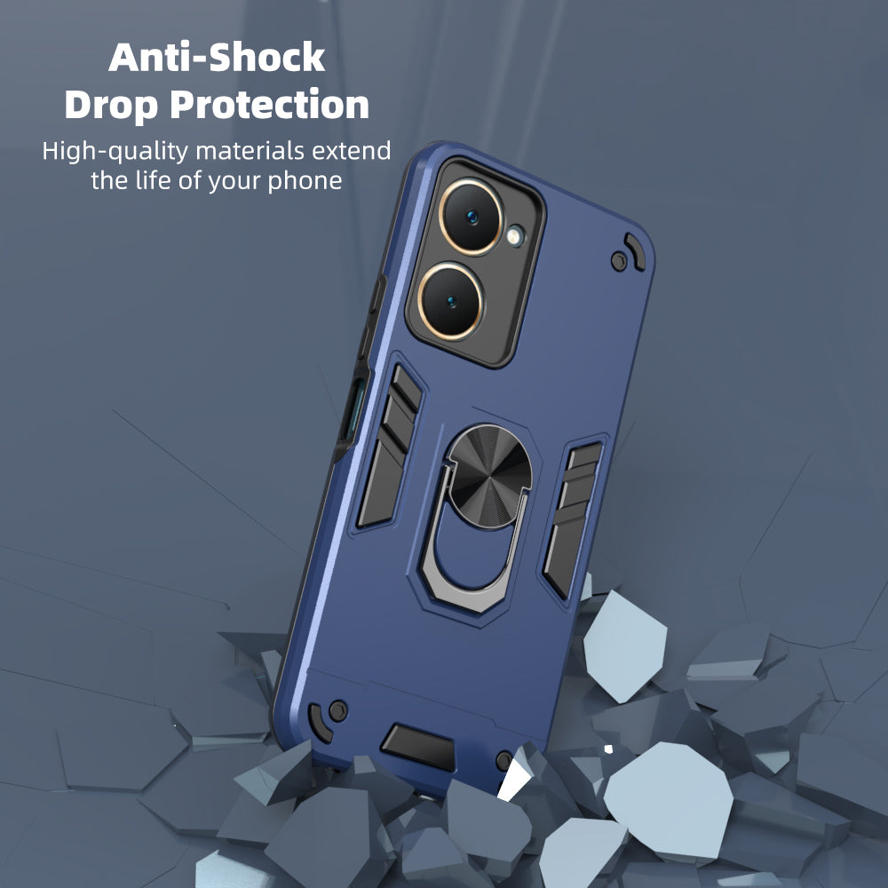 Hybrid Rugged Armor Kickstand Case for Vivo T3 Lite 5G / Y18 4G / Y18e 4G / Y28s 5G / Y28e 5G / Y03 4G / Z9 Lite 5G