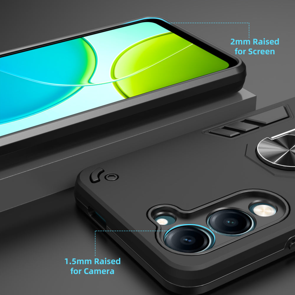 Hybrid Rugged Armor Kickstand Case for Vivo Y04 4G / Y19e 4G / Y29s 5G