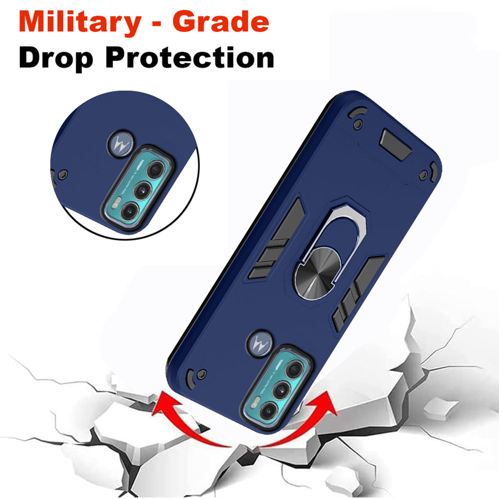 Hybrid Rugged Armor Kickstand Back Case for Motorola Moto G60 4G / G40 Fusion 4G