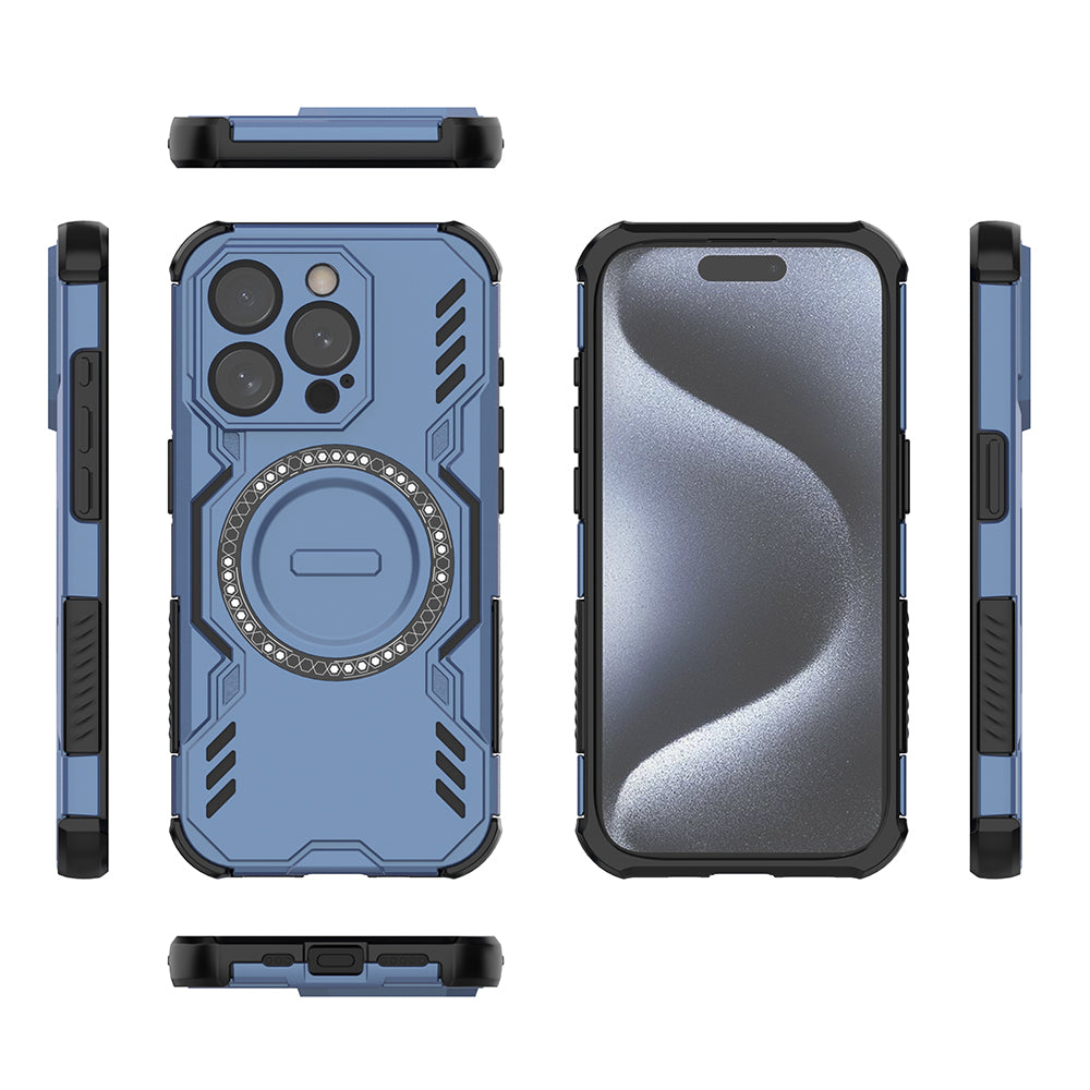 Hybrid Military Grade Shockproof Protection PC-TPU MagSafe Cover for Apple iPhone 15 Pro