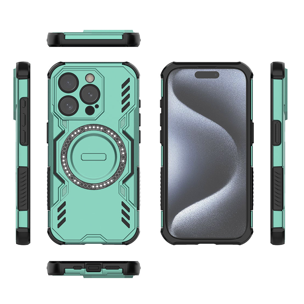 Hybrid Military Grade Shockproof Protection PC-TPU MagSafe Cover for Apple iPhone 15 Pro
