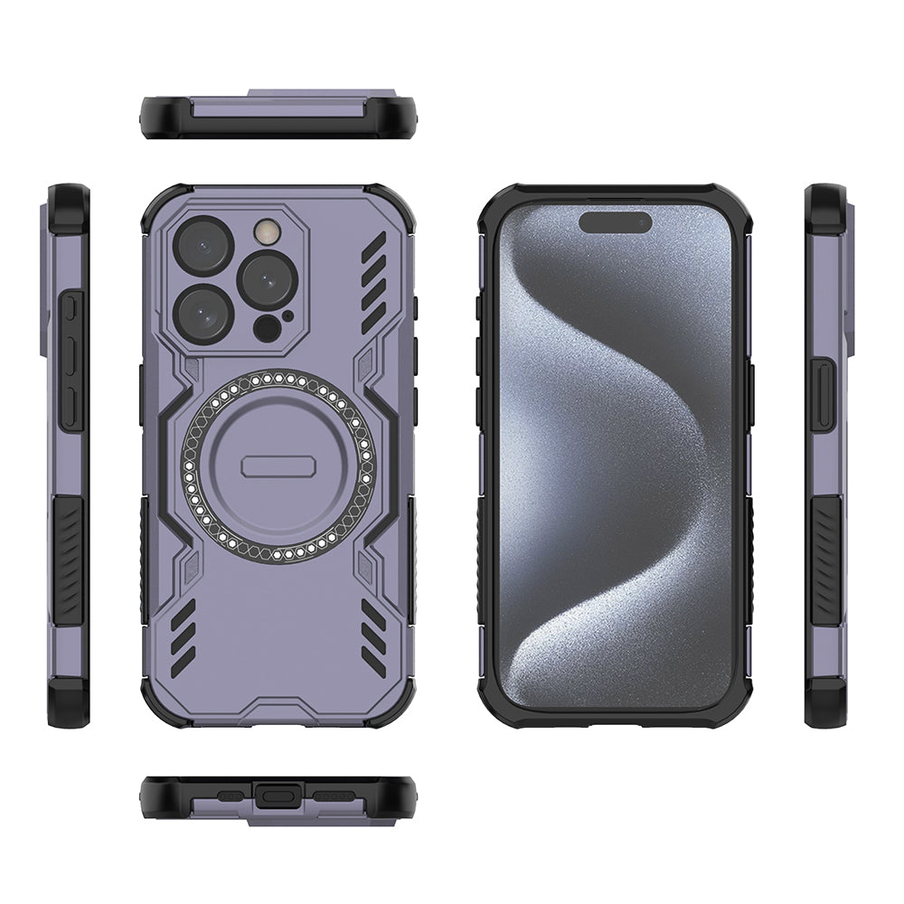 Hybrid Military Grade Shockproof Protection PC-TPU MagSafe Cover for Apple iPhone 15 Pro