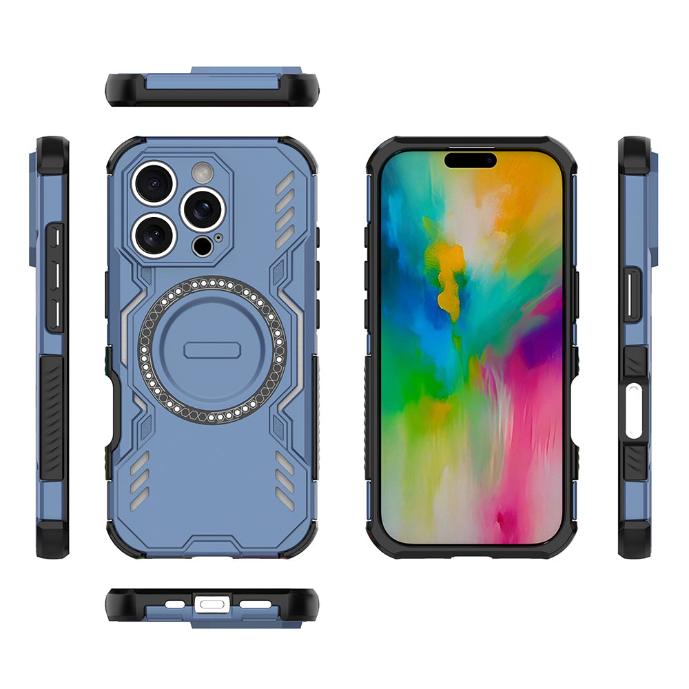 Hybrid Military Grade Shockproof Protection PC-TPU MagSafe Cover for Apple iPhone 16 Pro