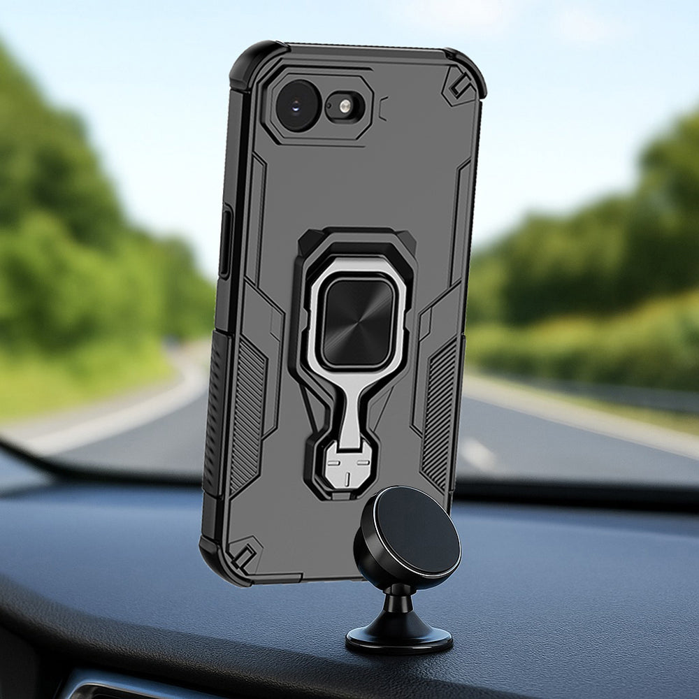 Hybrid Military Grade Armor Kickstand Rotating Ring Holder Case for Apple iPhone 16e
