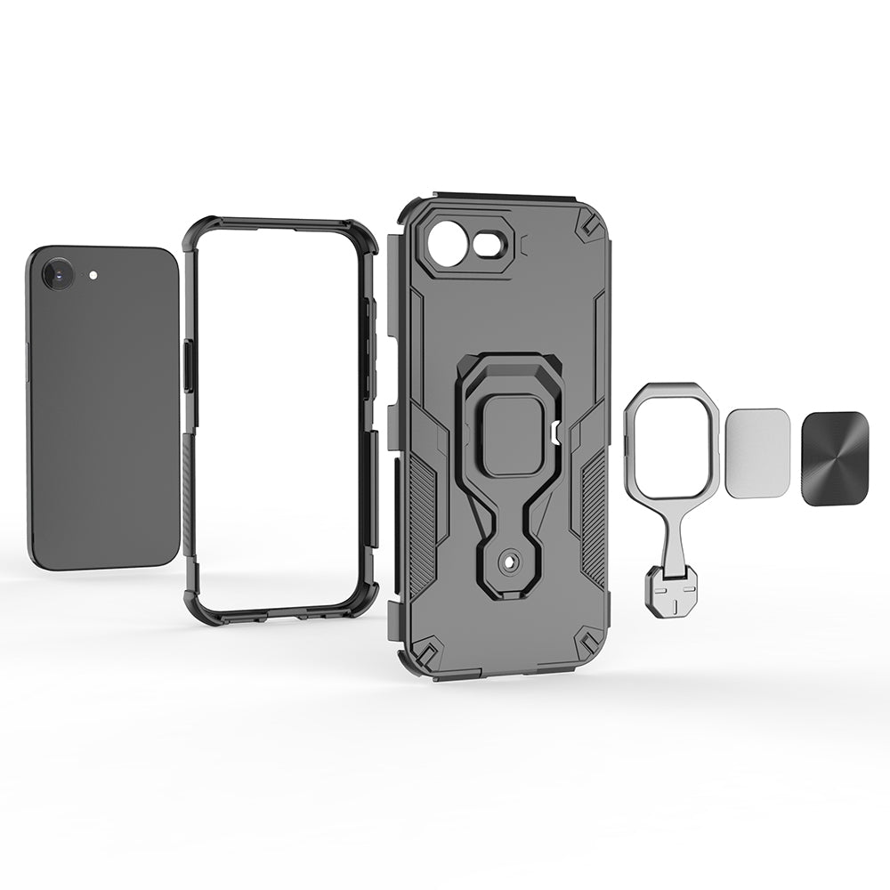 Hybrid Military Grade Armor Kickstand Rotating Ring Holder Case for Apple iPhone 16e