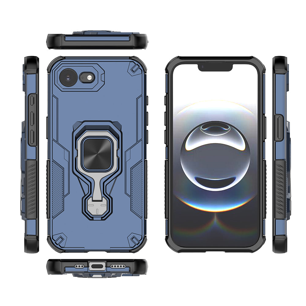 Hybrid Military Grade Armor Kickstand Rotating Ring Holder Case for Apple iPhone 16e