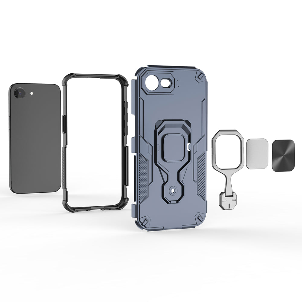 Hybrid Military Grade Armor Kickstand Rotating Ring Holder Case for Apple iPhone 16e