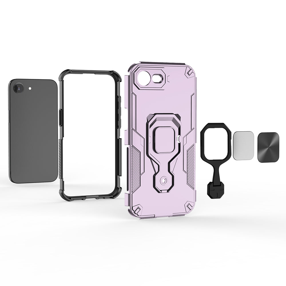 Hybrid Military Grade Armor Kickstand Rotating Ring Holder Case for Apple iPhone 16e