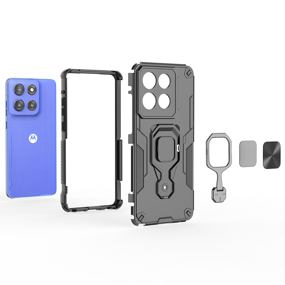 Hybrid Military Grade Armor Kickstand Rotating Ring Holder Case for Motorola Edge 60 Stylus 5G