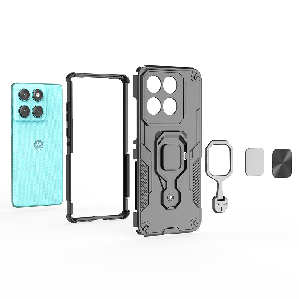 Hybrid Military Grade Armor Kickstand Rotating Ring Holder Case for Motorola Moto Edge 60 5G / Edge 60 Fusion 5G