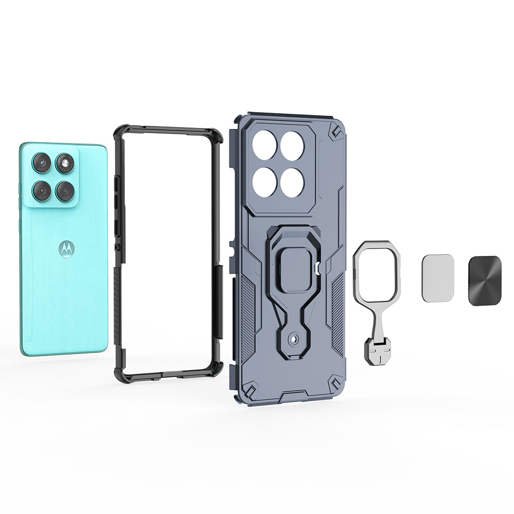 Hybrid Military Grade Armor Kickstand Rotating Ring Holder Case for Motorola Moto Edge 60 5G / Edge 60 Fusion 5G