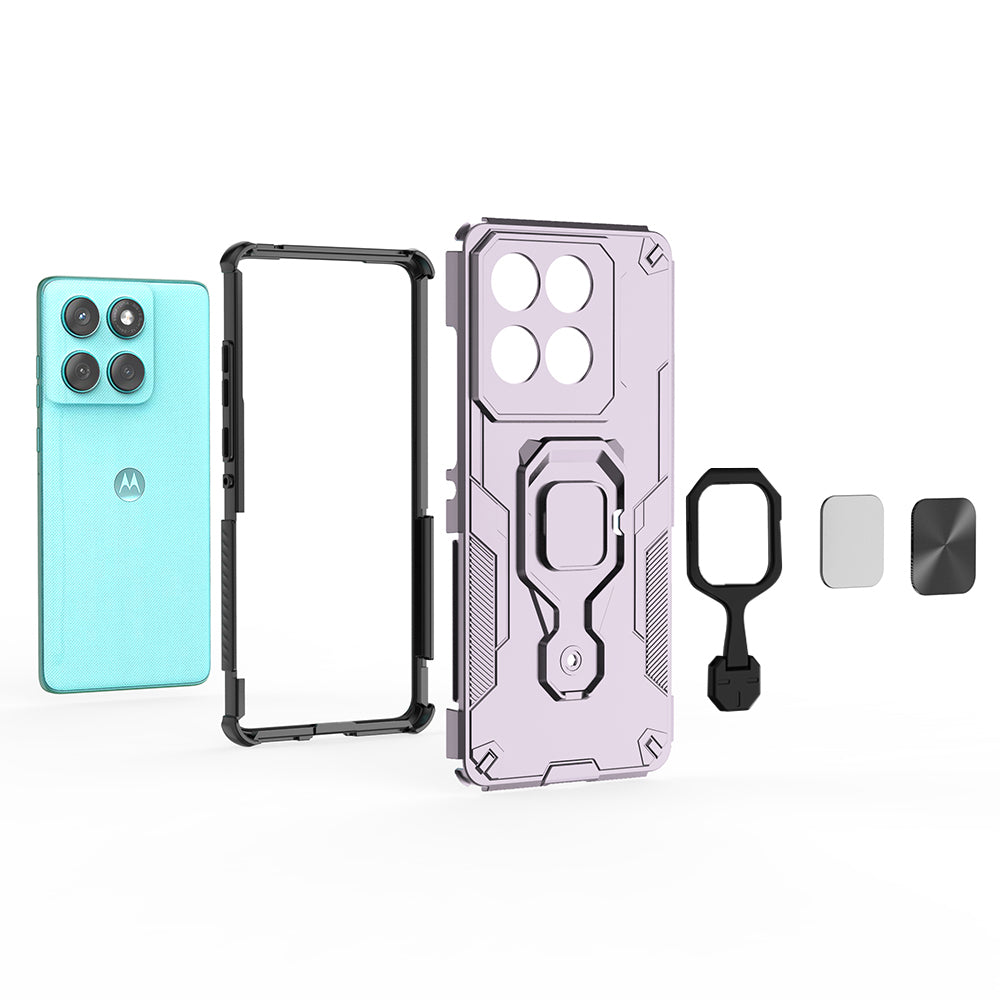 Hybrid Military Grade Armor Kickstand Rotating Ring Holder Case for Motorola Moto Edge 60 5G / Edge 60 Fusion 5G