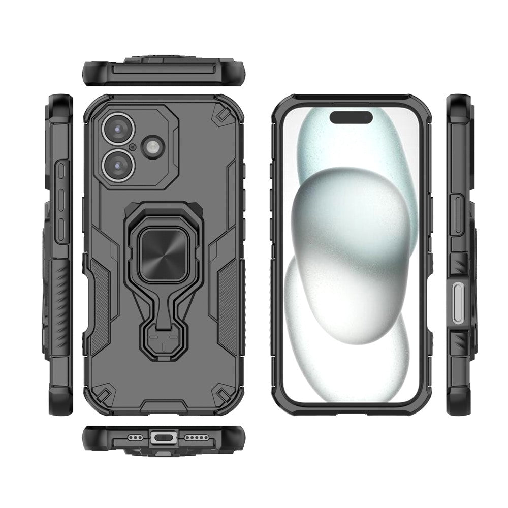 Hybrid Military Grade Armor Kickstand Rotating Ring Holder Case for Apple iPhone 17