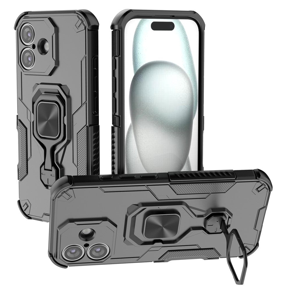 Hybrid Military Grade Armor Kickstand Rotating Ring Holder Case for Apple iPhone 17