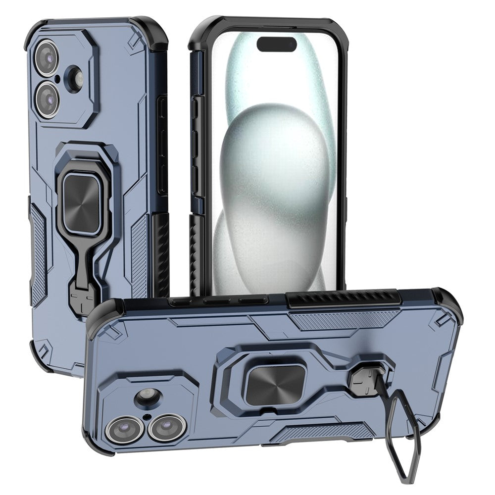 Hybrid Military Grade Armor Kickstand Rotating Ring Holder Case for Apple iPhone 17