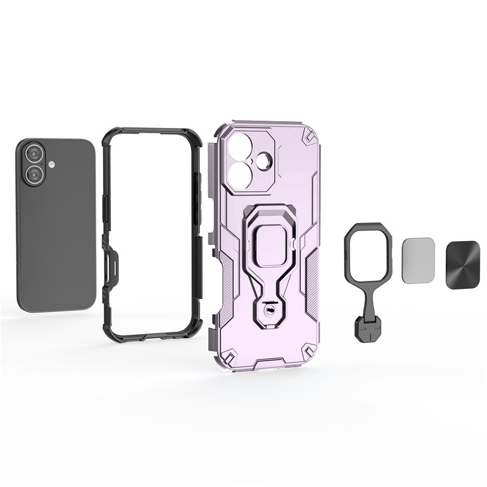 Hybrid Military Grade Armor Kickstand Rotating Ring Holder Case for Apple iPhone 17