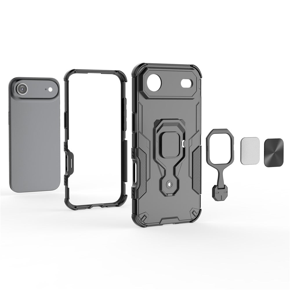 Hybrid Military Grade Armor Kickstand Rotating Ring Holder Case for Apple iPhone 17 Air