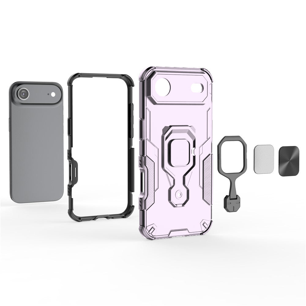 Hybrid Military Grade Armor Kickstand Rotating Ring Holder Case for Apple iPhone 17 Air