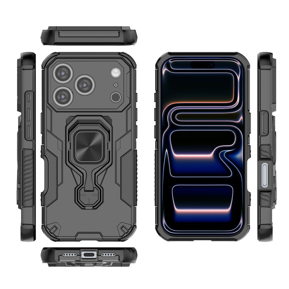 Hybrid Military Grade Armor Kickstand Rotating Ring Holder Case for Apple iPhone 17 Pro