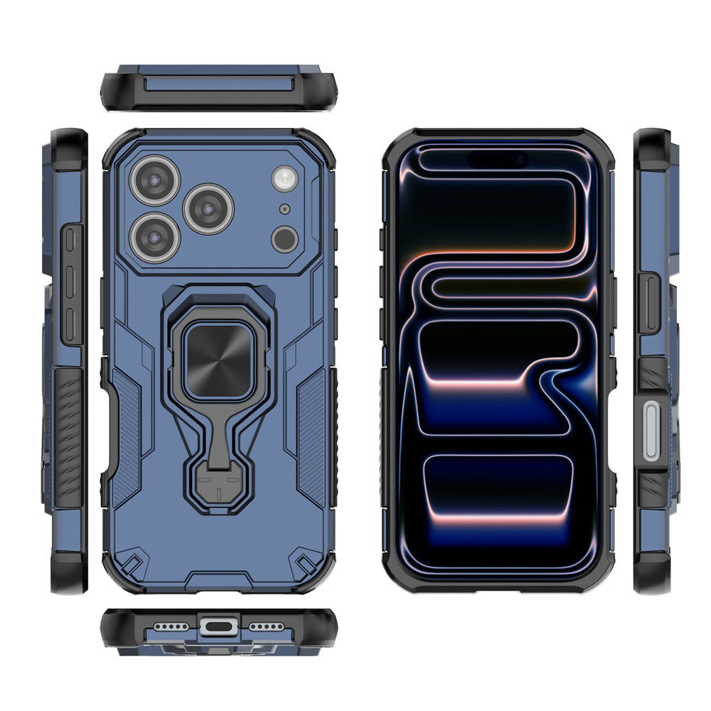 Hybrid Military Grade Armor Kickstand Rotating Ring Holder Case for Apple iPhone 17 Pro