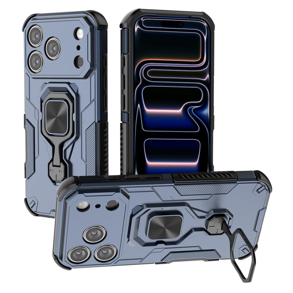 Hybrid Military Grade Armor Kickstand Rotating Ring Holder Case for Apple iPhone 17 Pro