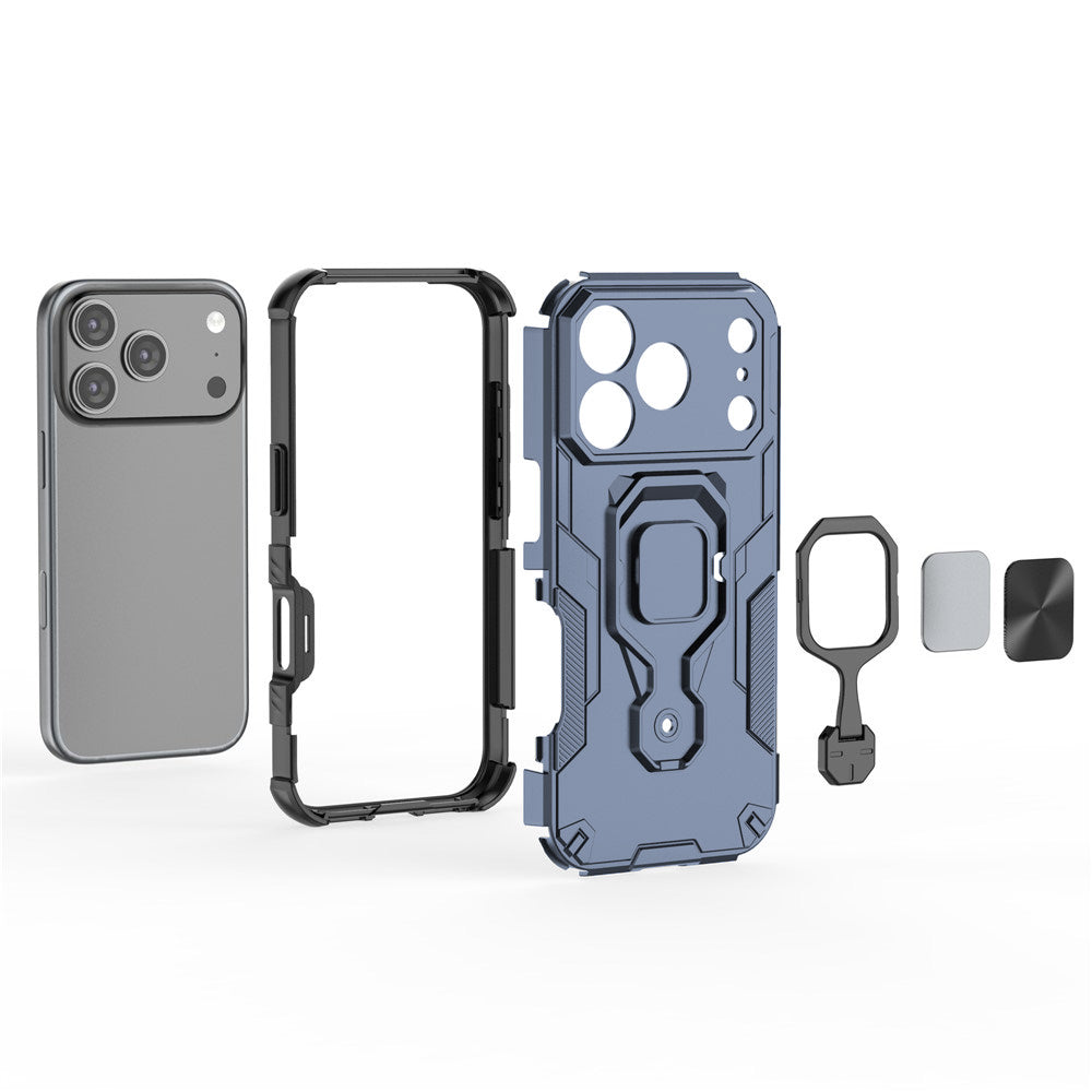 Hybrid Military Grade Armor Kickstand Rotating Ring Holder Case for Apple iPhone 17 Pro