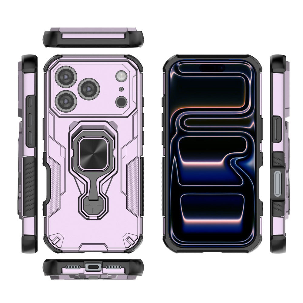 Hybrid Military Grade Armor Kickstand Rotating Ring Holder Case for Apple iPhone 17 Pro