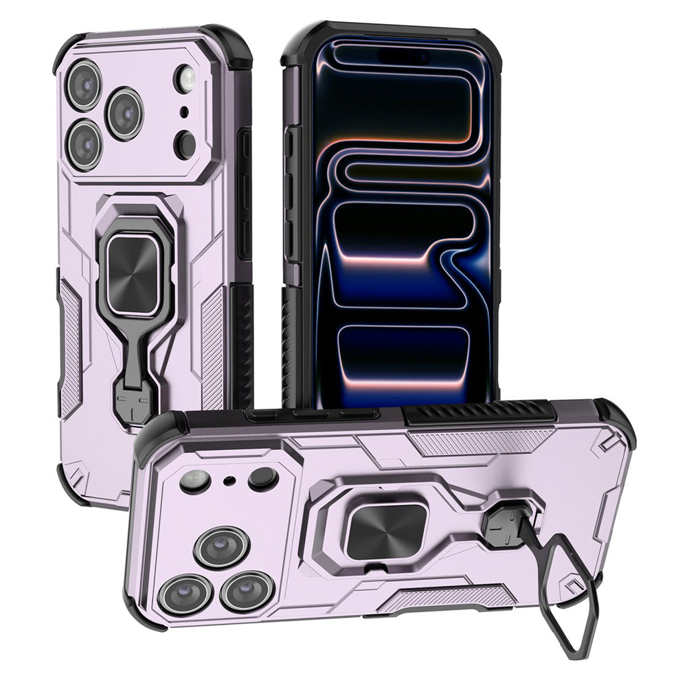 Hybrid Military Grade Armor Kickstand Rotating Ring Holder Case for Apple iPhone 17 Pro