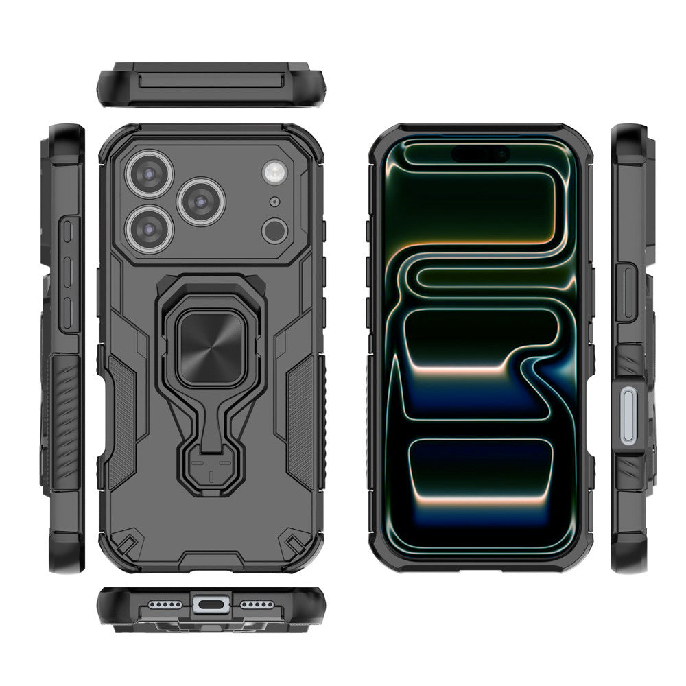 Hybrid Military Grade Armor Kickstand Rotating Ring Holder Case for Apple iPhone 17 Pro Max
