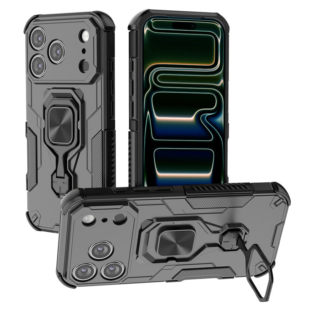 Hybrid Military Grade Armor Kickstand Rotating Ring Holder Case for Apple iPhone 17 Pro Max