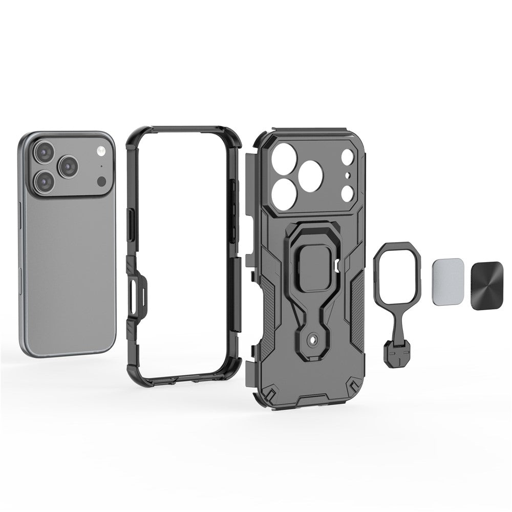 Hybrid Military Grade Armor Kickstand Rotating Ring Holder Case for Apple iPhone 17 Pro Max