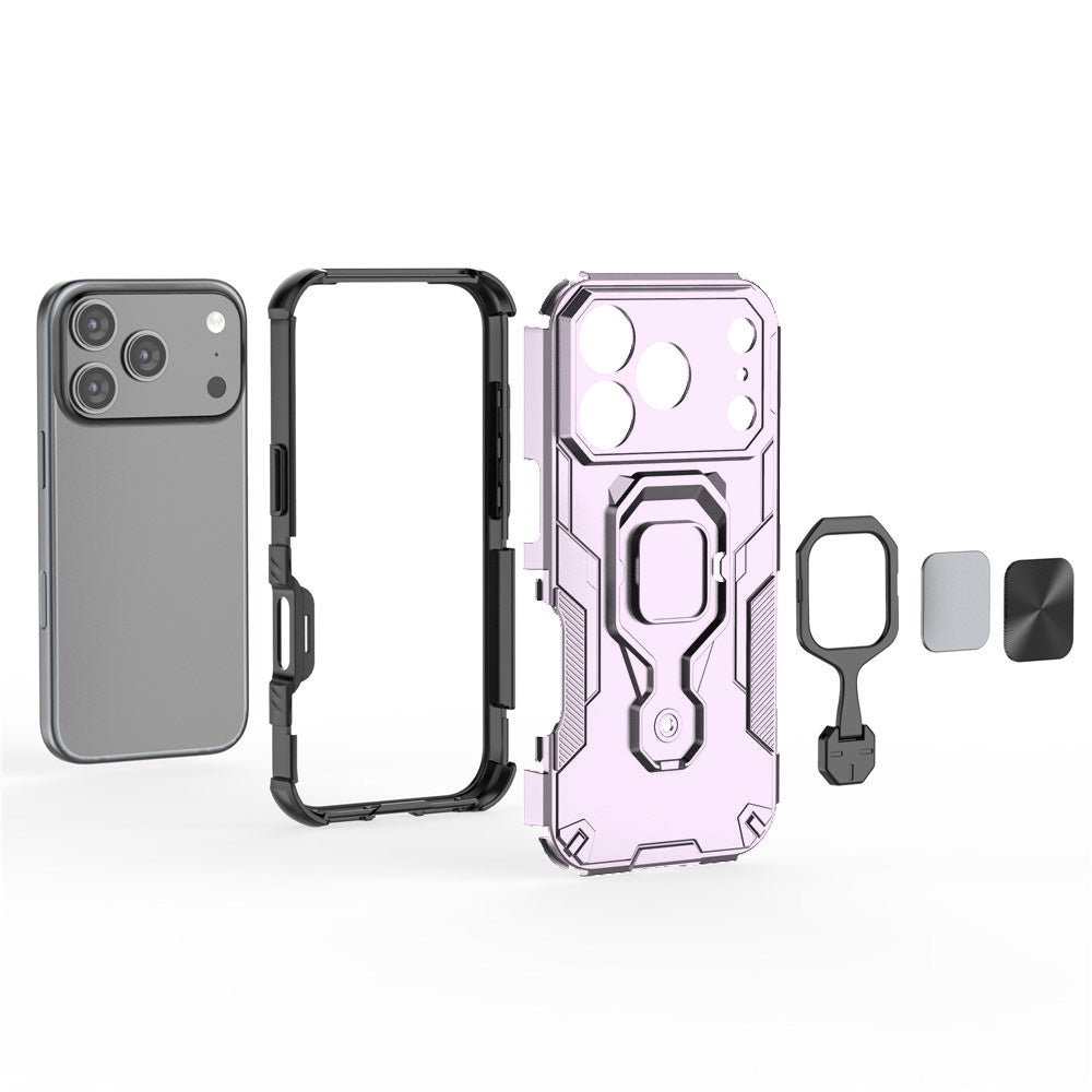 Hybrid Military Grade Armor Kickstand Rotating Ring Holder Case for Apple iPhone 17 Pro Max